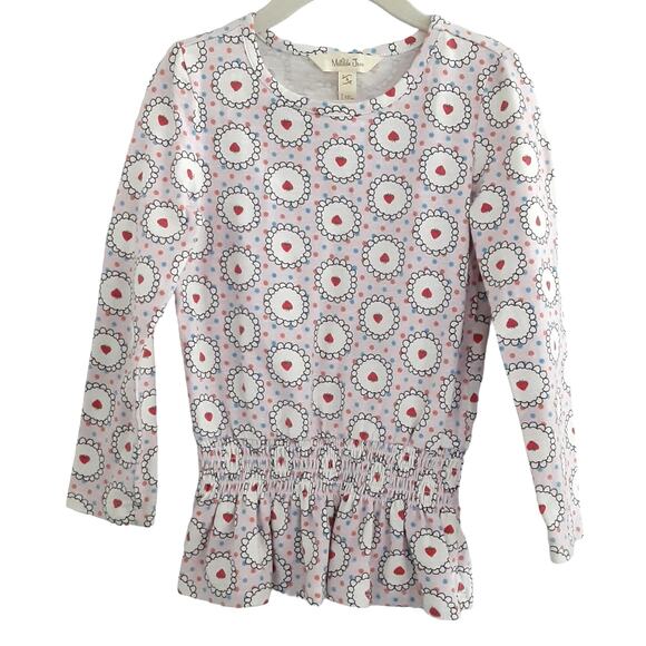 Matilda Jane Heartfelt Tunic Strawberry Smocked Peplum Long Sleeve Top Girls 4 - Picture 2 of 11